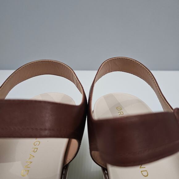 Cole Haan OG Peyton Sandal Womens 10 Flatform Pecan Snake Print Leather Wedge - Picture 9 of 15